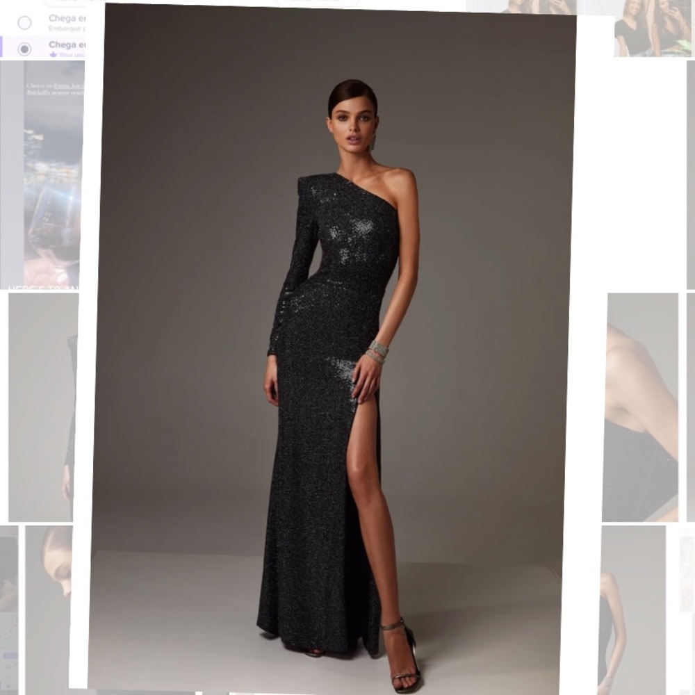 One-Shoulder Sequin tube black dress. Perfect for weddings/events. Brand new !